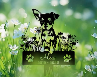 Personalisierte Chihuahua Gedenkpfahl Zeichen, Chihuahua Haustier Grab Marker Zeichen, Schild mit Pfahl, Haustier Verlust Geschenk, Sympathie Zeichen, Erinnerung Pfahl
