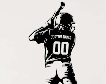 Parete personalizzata con giocatore di baseball, baseball femminile, decorazioni da baseball, cartello con giocatore di baseball, regalo per ragazzo, regalo per giocatore di baseball, regalo per papà, regalo per figlio
