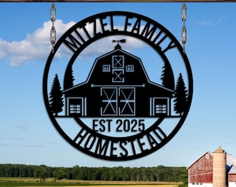 Personalized Family Barn Metal Sign, Family Farm Sign, Homestead Metal Sign, Farm sign custom, Homestead Sign, Custom barn decor, Farm Gift