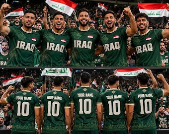 Iraq Soccer Jersey Custom Name Number, Iraq Football Fan Shirt, Personalized Iraq National Team Jersey, Iraqi Supporter Gift, World Cup Fan