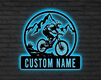 Custom Mountain Biking LED Sign, Neon Light for Cyclists & Trail Riders, Mountain Bike LED, Cyclist’s Room, Trail Biker Neon Sign, Dad Gift