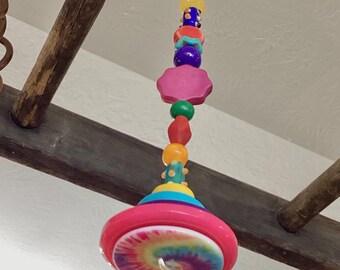 Light Pull & Ceiling Fan Pull/ Colorful Spiral/ Polymer Clay and Glass Beads/ Home Decor/ Funktini/
