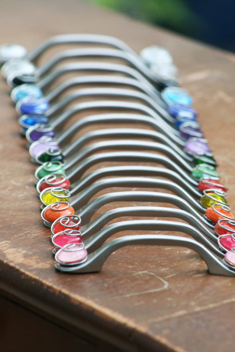 Colorful Glass Knobs and Pulls/kitchen Etsy