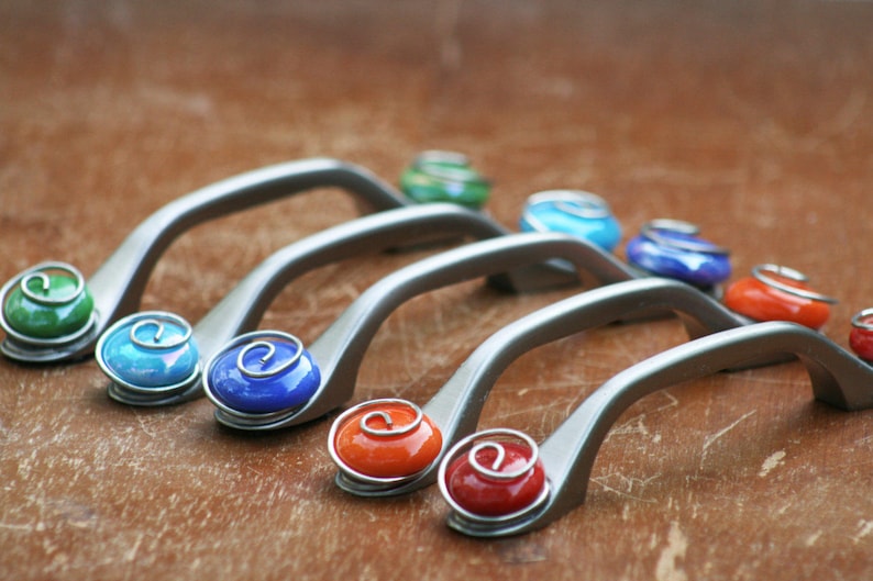 Colorful Glass Knobs and Pulls/kitchen Etsy