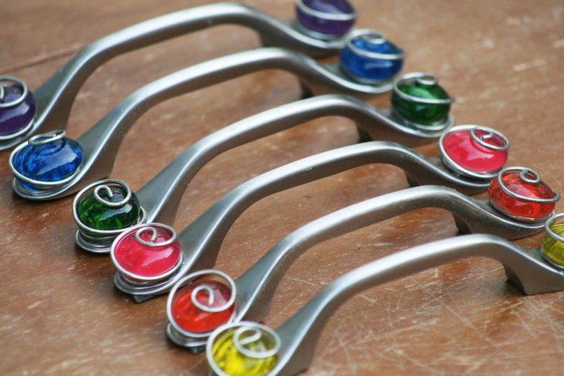 Colorful Glass Knobs and Pulls/kitchen Etsy