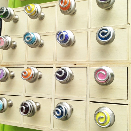 Colorful Glass Knobs and Pulls/kitchen Etsy
