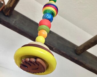 Light Pull & Ceiling Fan Pull/ Sporty Collection/ Polymer Clay and Glass Beads/ Home Decor/ Funktini/ Glass Fan Pull/ Beaded Fan Pull