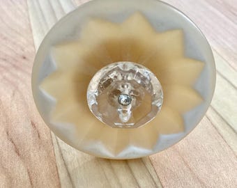 Light Pull & Ceiling Fan Pull/ Fancy Beige and Gold/ Polymer Clay and Glass Beads/ Home Decor/Funktini/