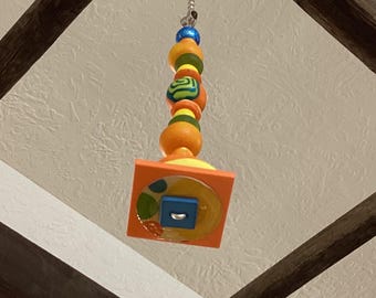 Light Pull & Ceiling Fan Pull/ Colorful Bubbles/ Polymer Clay and Glass Beads/ Home Decor/ Funktini/Glass Fan Pull/ Beaded Fan Pull