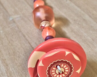 Light Pull & Ceiling Fan Pull / Colorful / Polymer Clay and Glass Beads / Home Decor /Funktini / Glass Fan Pull / Beaded Fan Pull