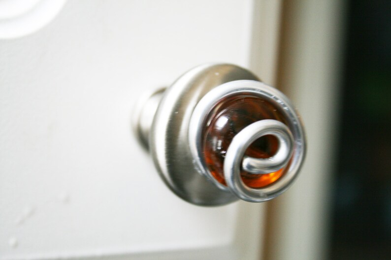 Perillas del gabinete de vidrio ámbar y perillas del gabinete | Etsy