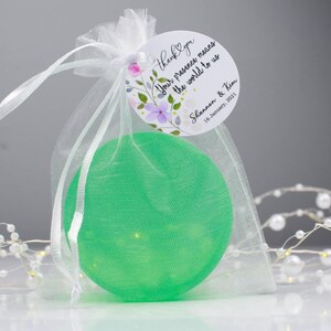 Handgemachte Seife für Rückgabegeschenk Gurkenmelone mit benutzerdefiniertem Anhänger für Rückgabegeschenke, Selbstgemachte Seife für Dankesgeschenk, personalisiertes Gastgeschenk
