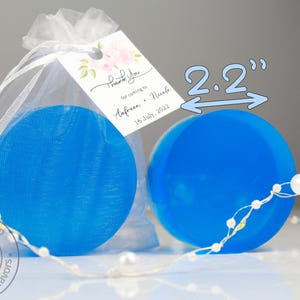 Handgemachte Seife Favor Blue Soap Bar mit Custom Tag, personalisierte Favor für Gast, Hochzeitsgeschenk für Gast, Housewarming Rückgabegeschenk, Seife Geschenk