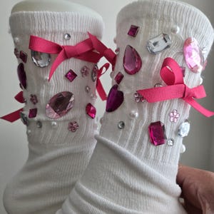 Ready to Ship! Handmade Glam Socks – Unique Charm Socks, Various Colors