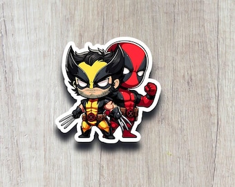 Deadpool Wolverine Sticker, Water Resistant Vinyl Decal