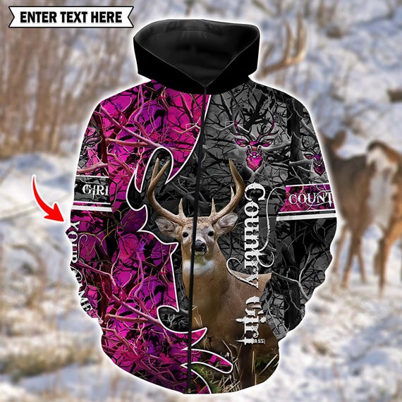 Chemise de chasse personnalisée pour fille de la campagne Motif