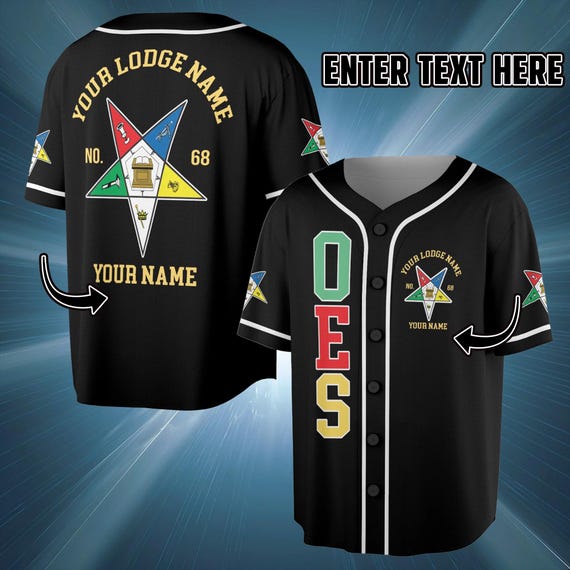 Custom Name Order of the Eastern Star Masonic Lodge OES Jersey Shirt , Personalized Court Name & City, Imperial Court, Gift for Her.