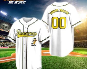 Camiseta de béisbol del equipo Bananas personalizada, camiseta Let's Go Bananas, camiseta divertida de Bananas, camiseta de béisbol para jóvenes y adultos, regalo para fanáticos.