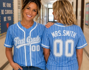 Custom Teacher Baseball Jersey, Personalized Name Number Jersey Shirt, Back To School Gift, Game Day Tee