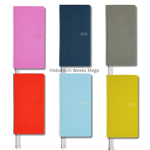 Hobonichi Weeks Mega 2025 Inglese Giapponese, Colori Dolce Viola, Polvere di stelle, Grigio, Peperoncino, Pistacchio, Acqua di limone Carta Tomoe River