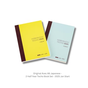 Hobonichi Techo Original Avec A6 Japanese - 2 Half Year Techo Book Set - 2025 Jan Start