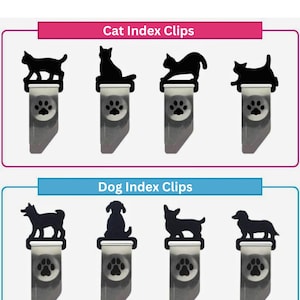 インデックスペーパークリップ犬のシルエットデザイン、猫のデザインかわいいブックマークインデックスちらっと