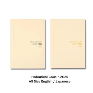 Hobonichi Techo Planner Book Cousin  2025 (January Start) A5  / Daily / Jan start / Mon start