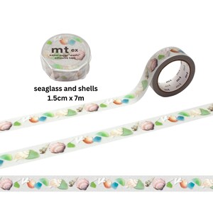 Taśma klejąca Mt deco Washi Kamoi Washi Seaglass and Shells Taśma klejąca Mt ex 7 m