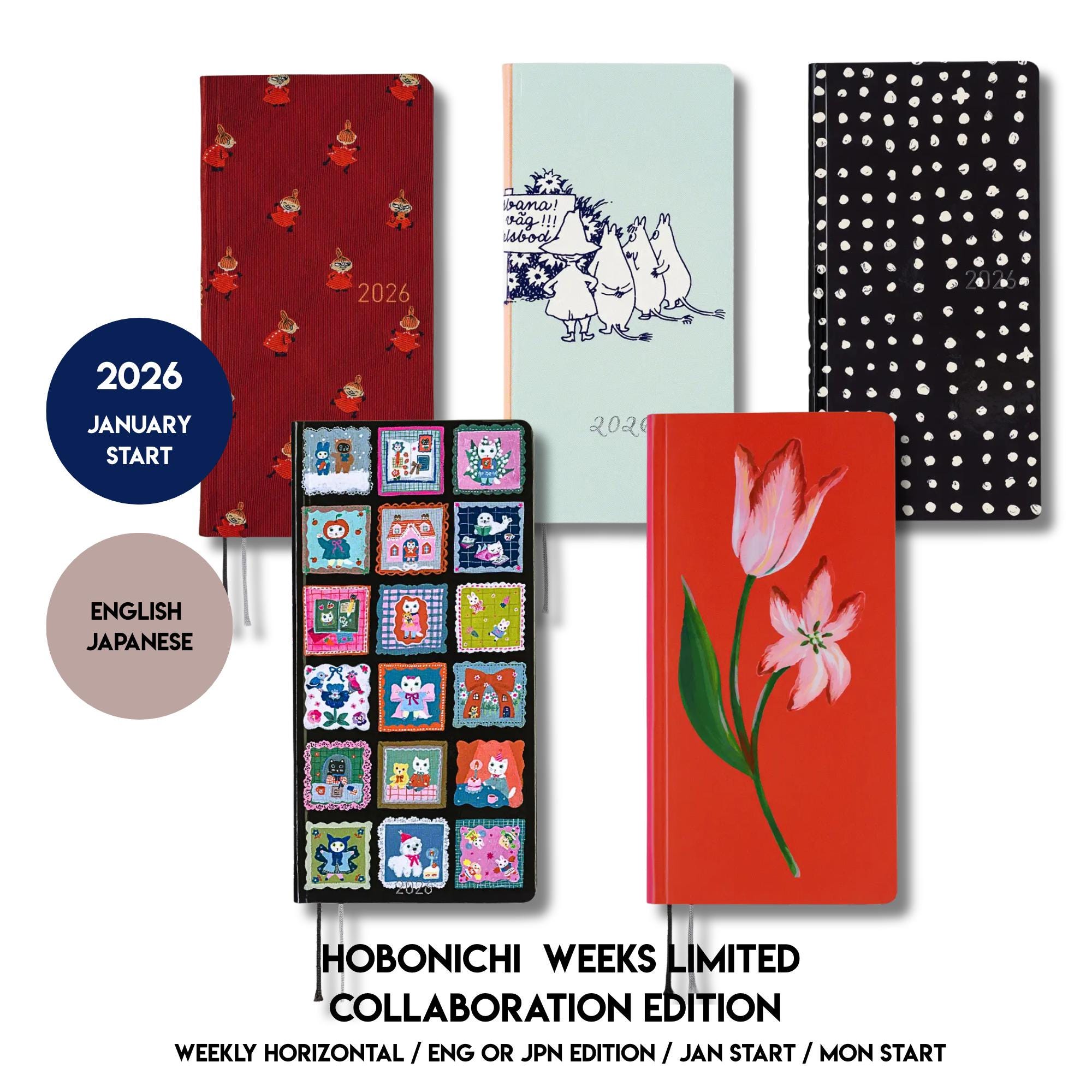 ほぼ日weeks 2026 限定コラボ版 英語 日本語 週間横型 / 英語版または