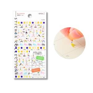 Adesivos Midori Tiny Diary conquista, padrão de ioga Design Phil Tiny Adesivos fofos para planejadores Diários Scrapbook