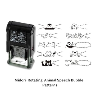 Sello autoentintable con patrón de burbuja de diálogo de animales giratorios para pintar de Midori