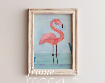 White Wood Frame Mockup: Minimalist Wall Art Display (PSD Digital Download)