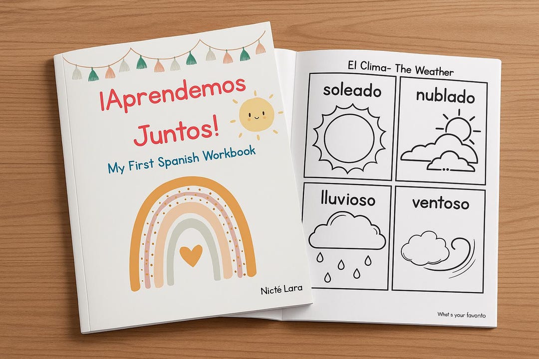 Printable Spanish Workbook | Bilingual Learning for Kids | Homeschool ...