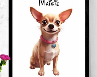 Custom Portrait from Photo-Pet Portrait | Disney-Style Personalized Cartoon Artwork | petful portrait | Art Print | Perfect Pet Gift