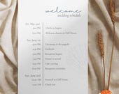 Coastal Wedding Schedule Canva Template: Beachy, Seashell Itinerary (Digital Download)