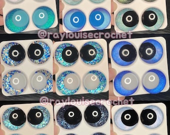 30mm hand painted safety eyes | crochet amigurumi sinker eyes