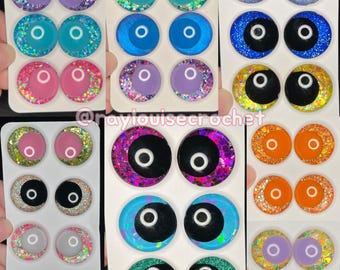 25mm hand painted safety eyes | crochet amigurumi sinker eyes