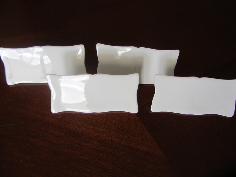 Lot of 4 White Porcelain Table Place Markers Food Markers to Etsy