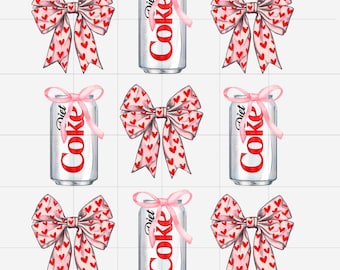 Diet Coke Pink Bow Coquette Png, Cute Pink Soda Drink Png, Aesthetic Girly Png, Diet Coke Lover Gift, Soda Lover
