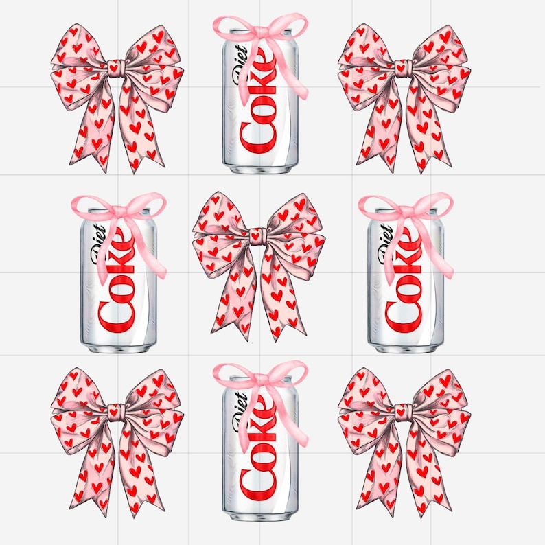 Diet Coke Pink Bow Coquette Png, Cute Pink Soda Drink Png, Aesthetic ...