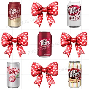 Dr Pepper Collection Red Bow Coquette Png, Cute Red Soda Drink Png, Aesthetic Girly Png, Dr Pepper Lover Gift, Soda Lover