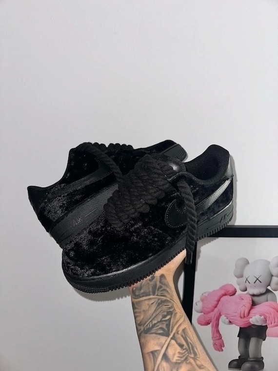 スニーカー air force 1 velvet Air Force 1 Black Velvet - Etsy
