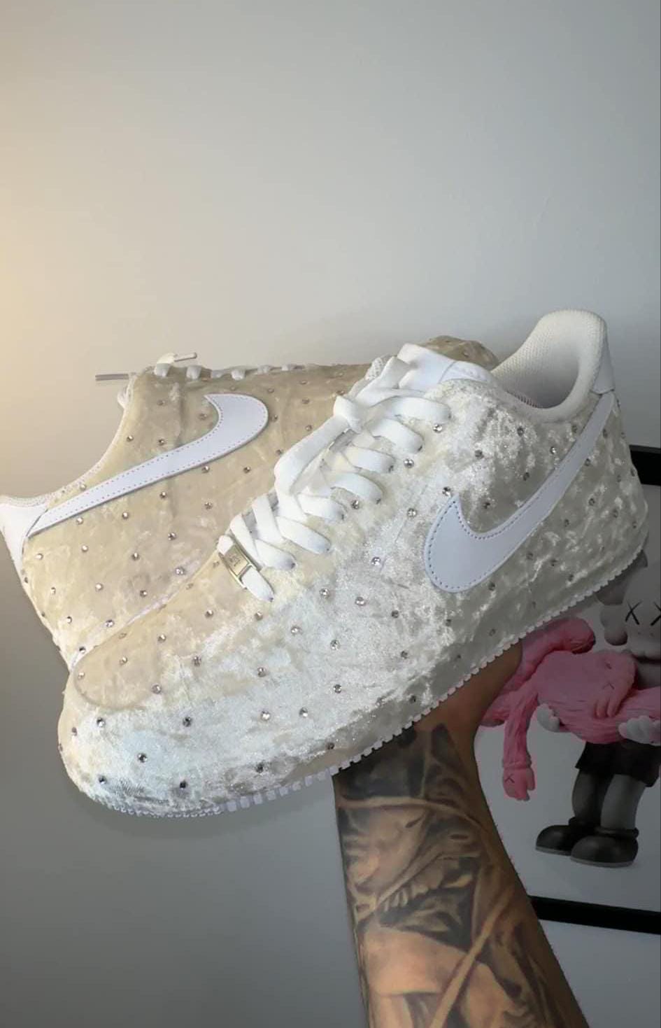 Air Force 1 White|Beige Velvet