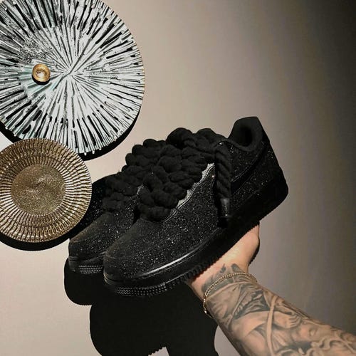 Air Force 1 Black Glitter - Etsy