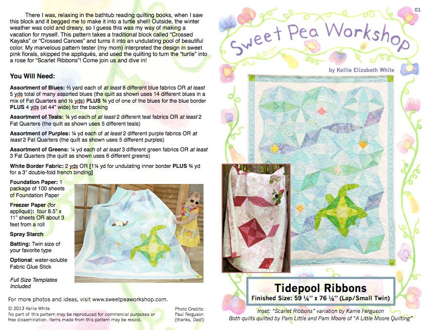 PDF- Tidepool Ribbons Quilt Pattern (digital Copy) - Etsy