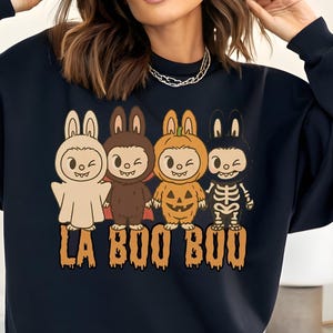 Labobo Halloween Shirt, Spooky Shirt, Trending Cartoon Character Shirt, Labubu Sweatshirt, Halloween Shirt for Gift, AT118