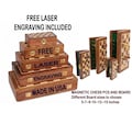 Chess Set, Christmas Gift, Wooden Board & Pieces, 2 Extra Queens, Personalized Gift for Him, Fathers Day Gift, Handmade Walnut Chess