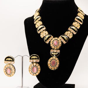 Sabyasachi Inspired Contemporary Necklace with matching earrings/ Designer Necklace/ Indian Fusion Jewelry/ Contemporary Fusion Necklace