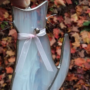 Stained Glass Cat Suncatcher: White Kitten Window Ornament