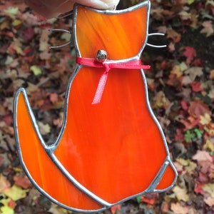 handmade stained glass cats